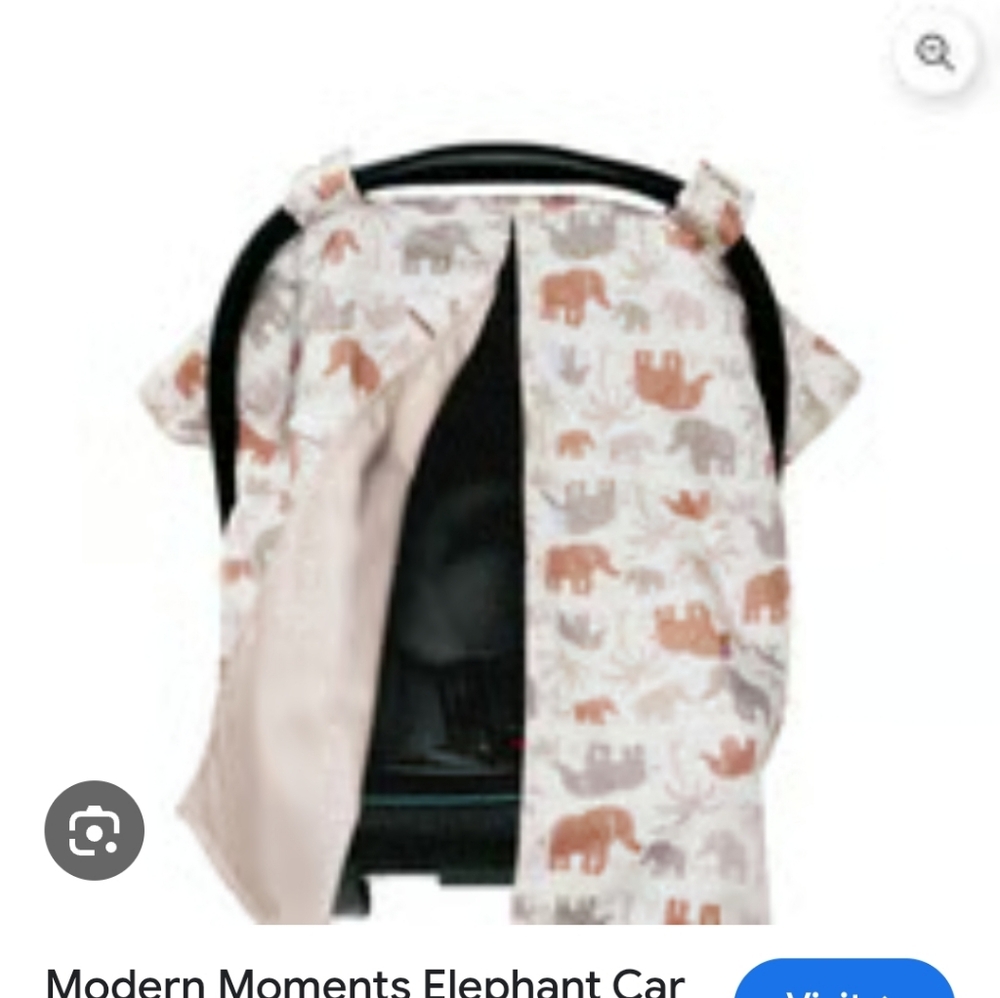 Elephant Print Car Seat Canopy